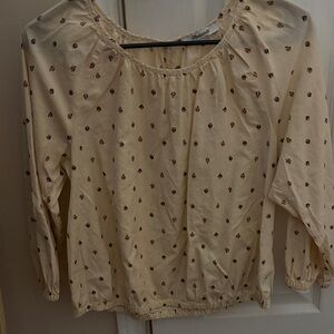 Madewell Cream Floral Blouse